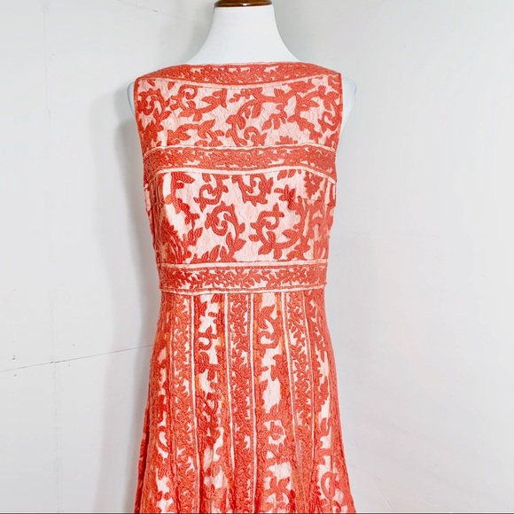 SOLD-Tadashi Embroidered Lace Cocktail Dress - Picture 5 of 14